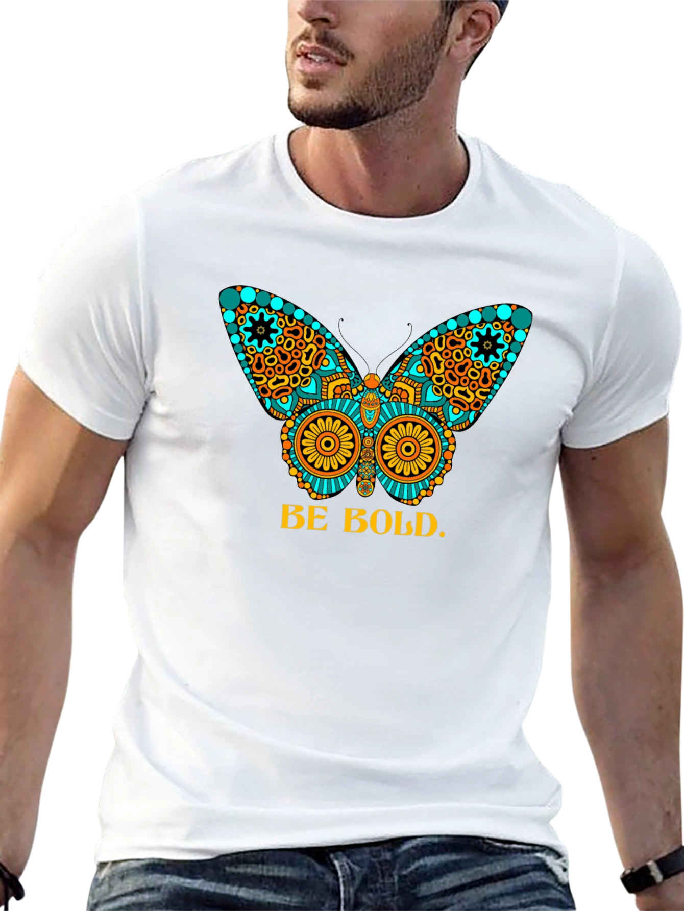 Be Bold Butterfly Graphic Tee - Black