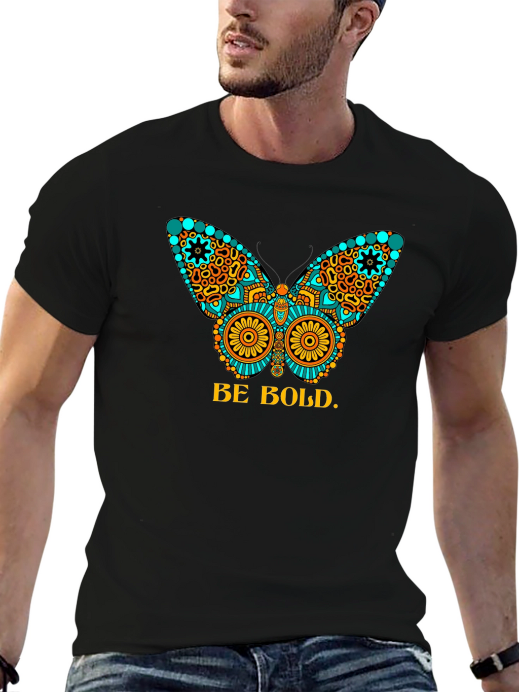 Be Bold Butterfly Graphic Tee - Black