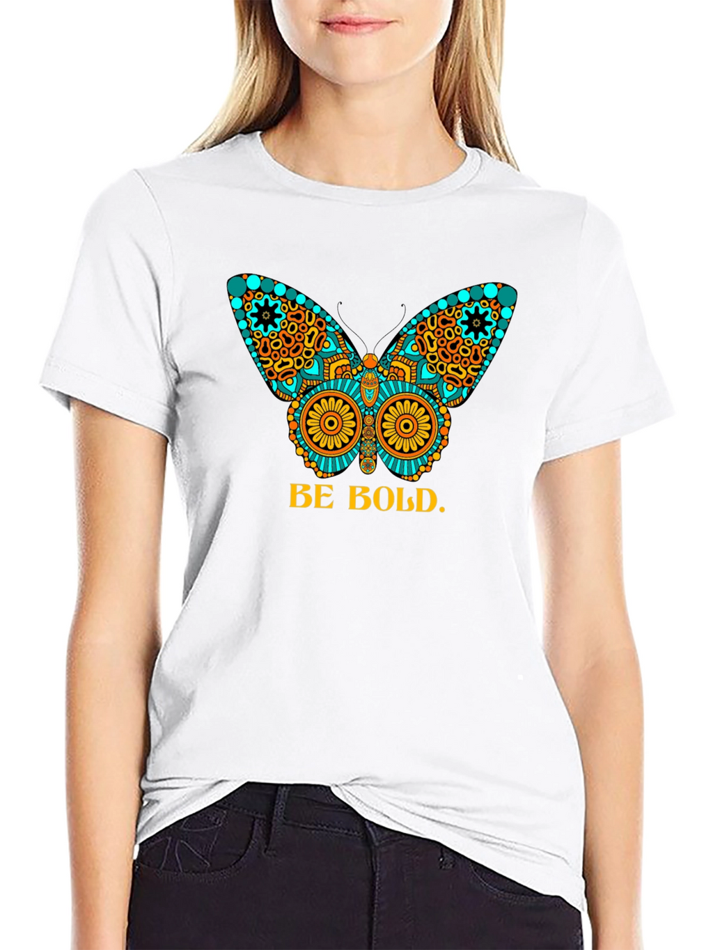 Be Bold Butterfly Graphic Tee - Black