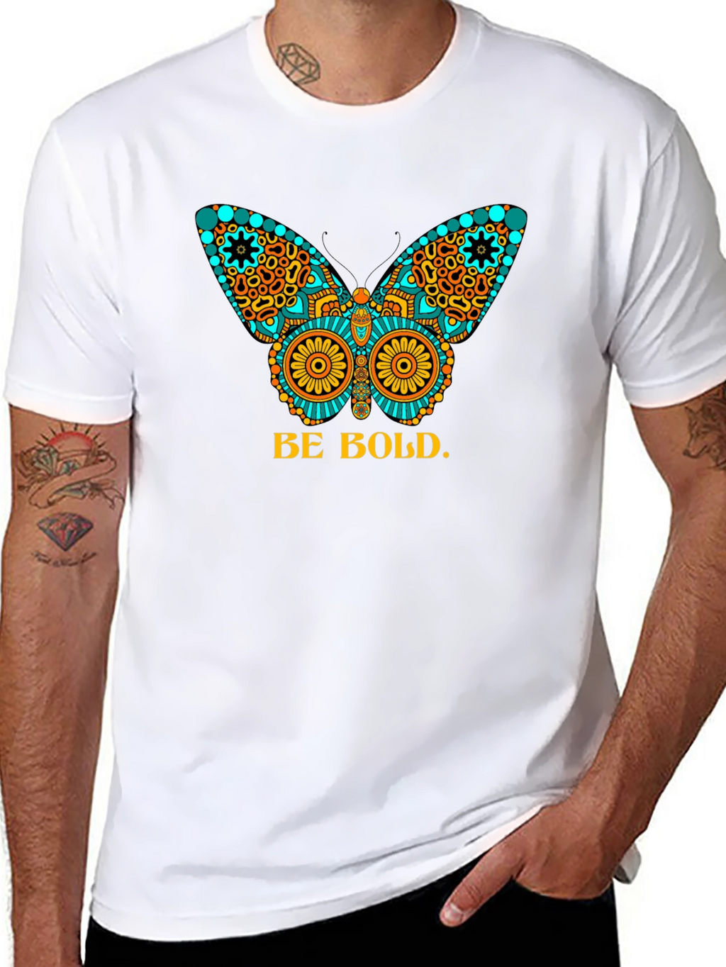 Be Bold Butterfly Graphic Tee - Black