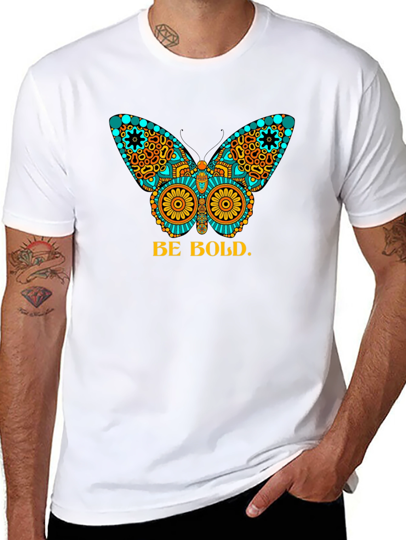 Be Bold Butterfly Graphic Tee - Black