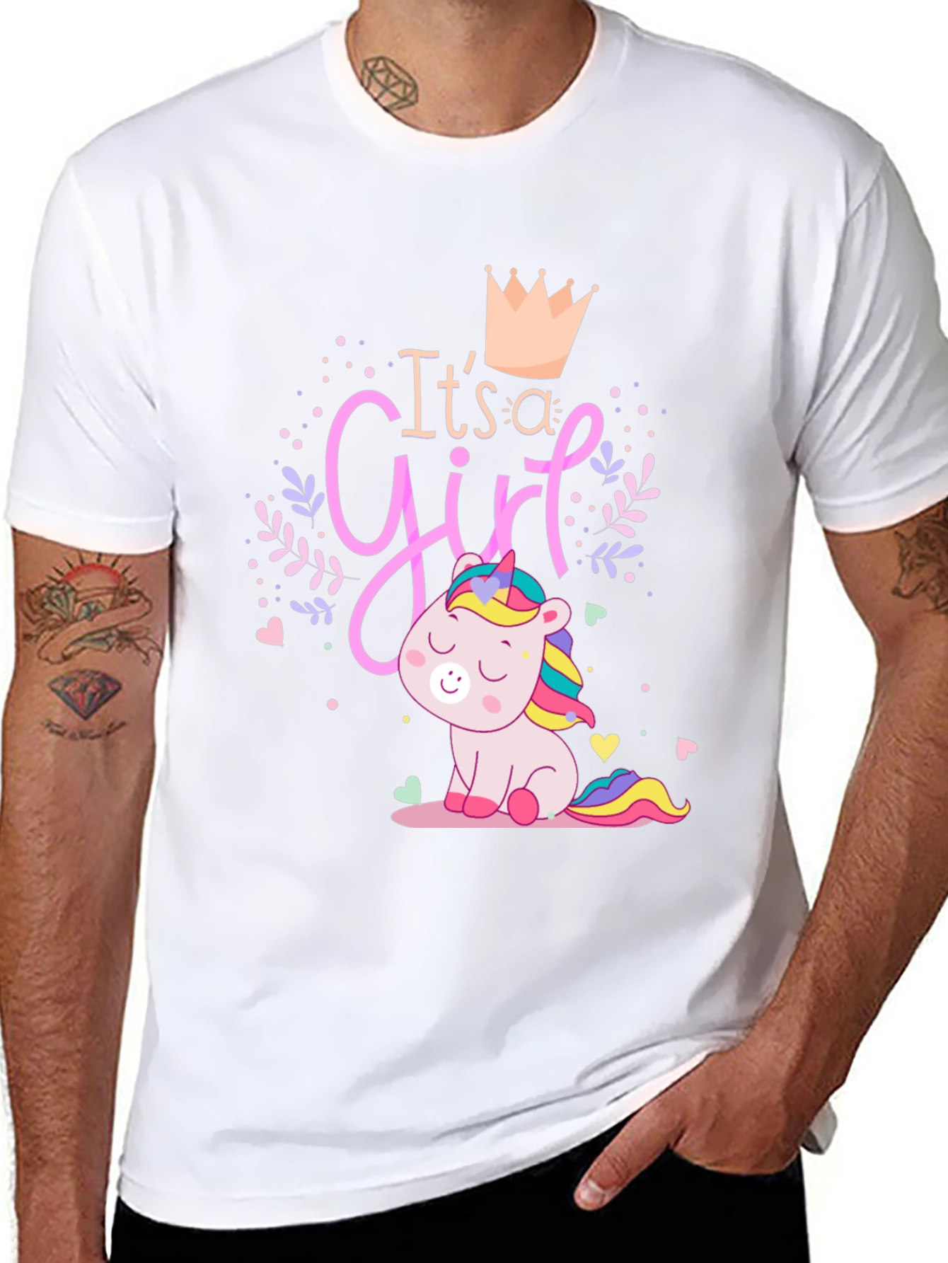Its a Girl Unicorn Graphic T-Shirt