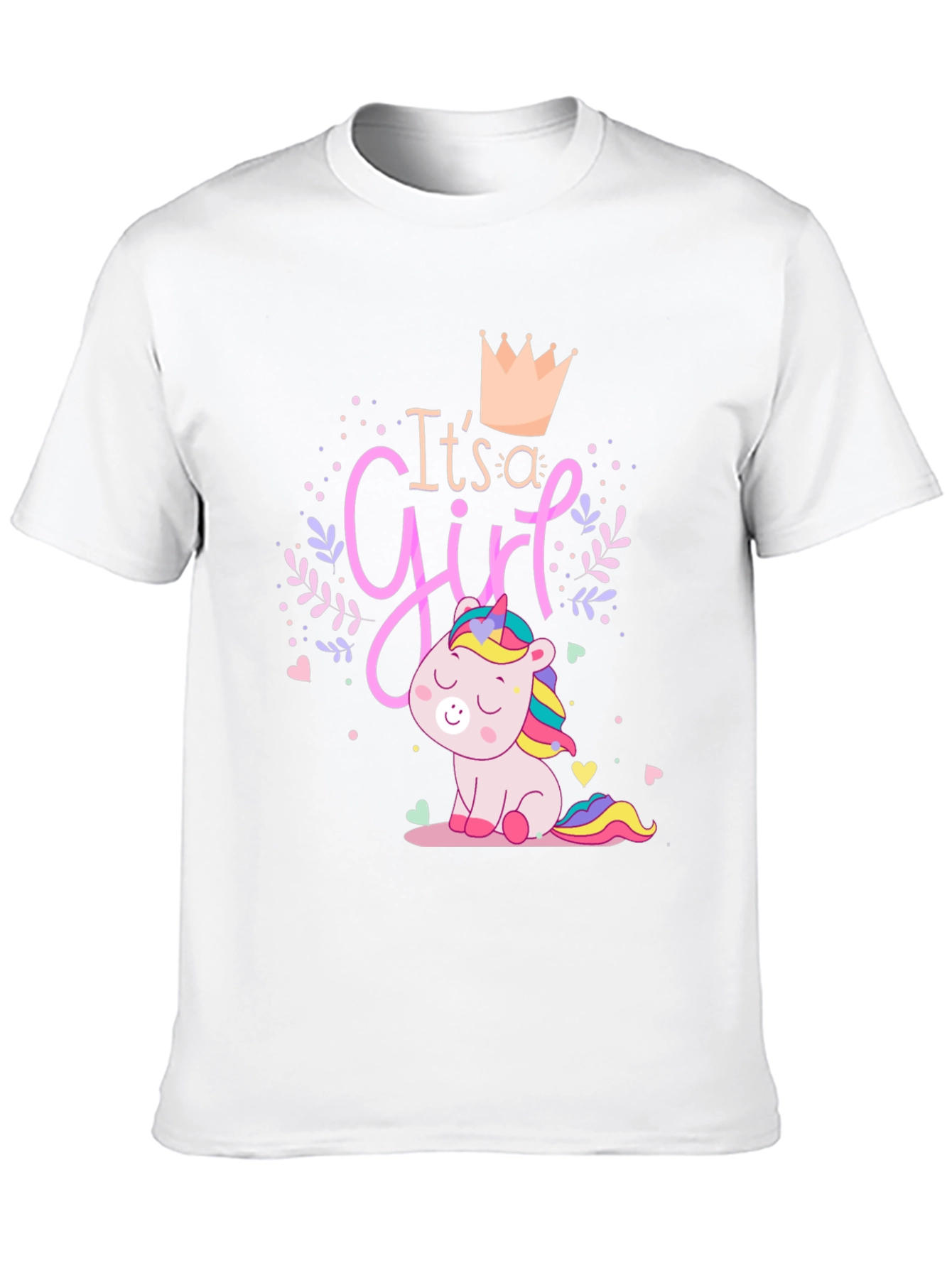 Its a Girl Unicorn Graphic T-Shirt