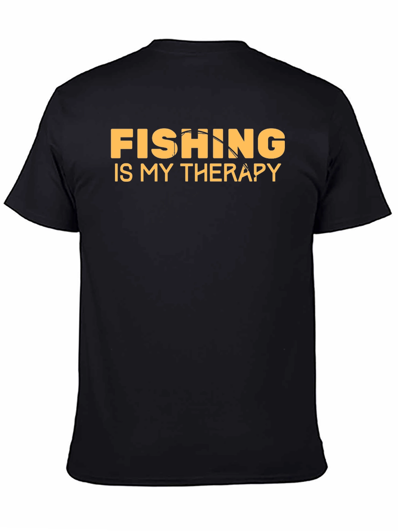 Fishing is My Therapy T-Shirt Black