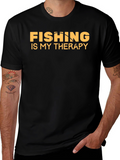 Fishing is My Therapy T-Shirt Black