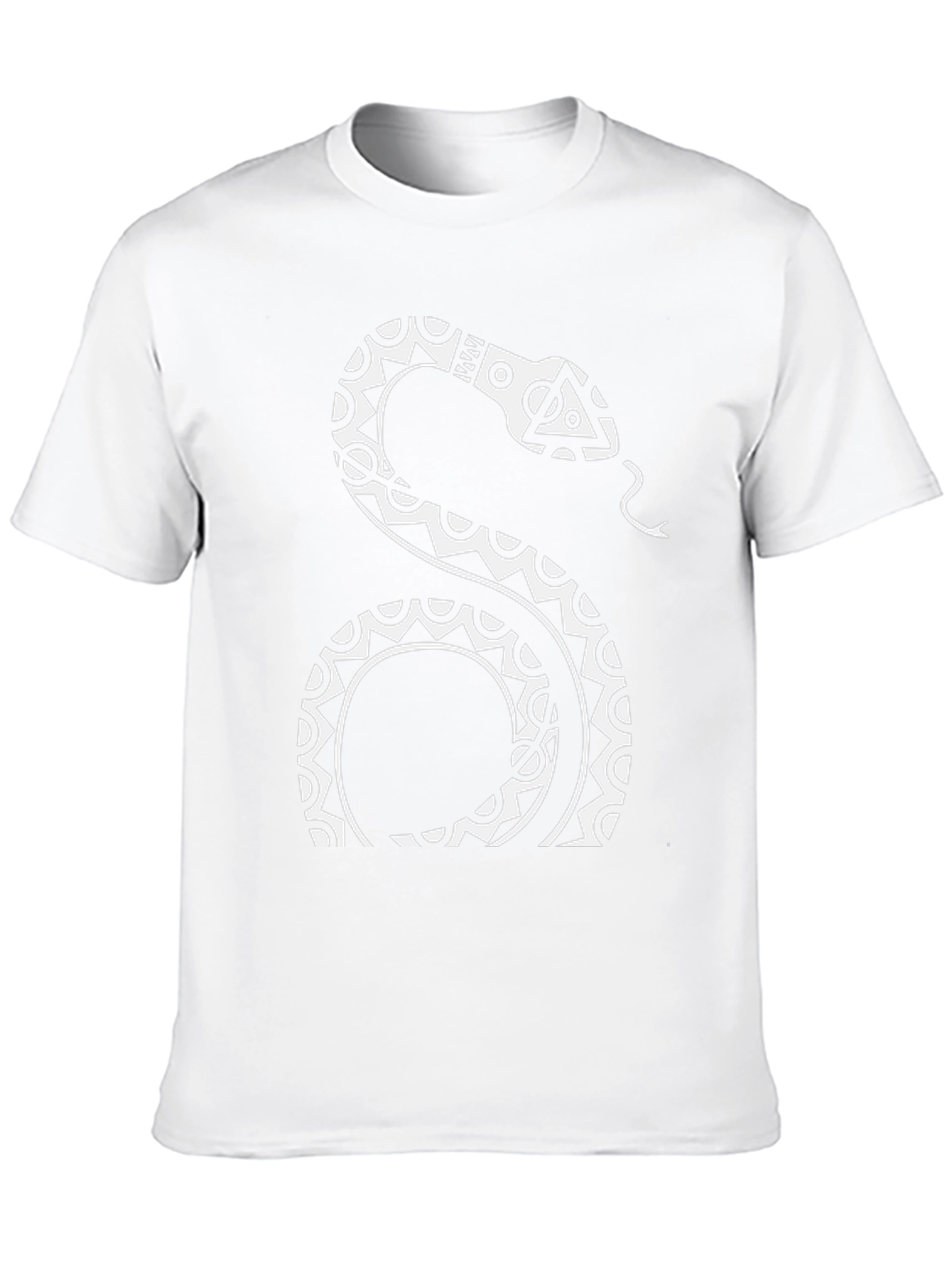 Tribal Snake Graphic Tee - Black Cotton Blend T-Shirt