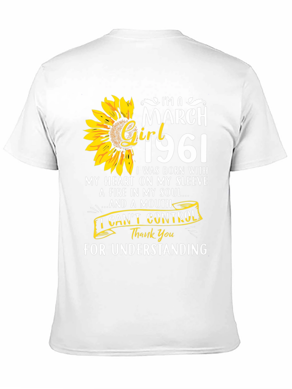 March Girl 1961 T-Shirt Sunflower Birthday Tee