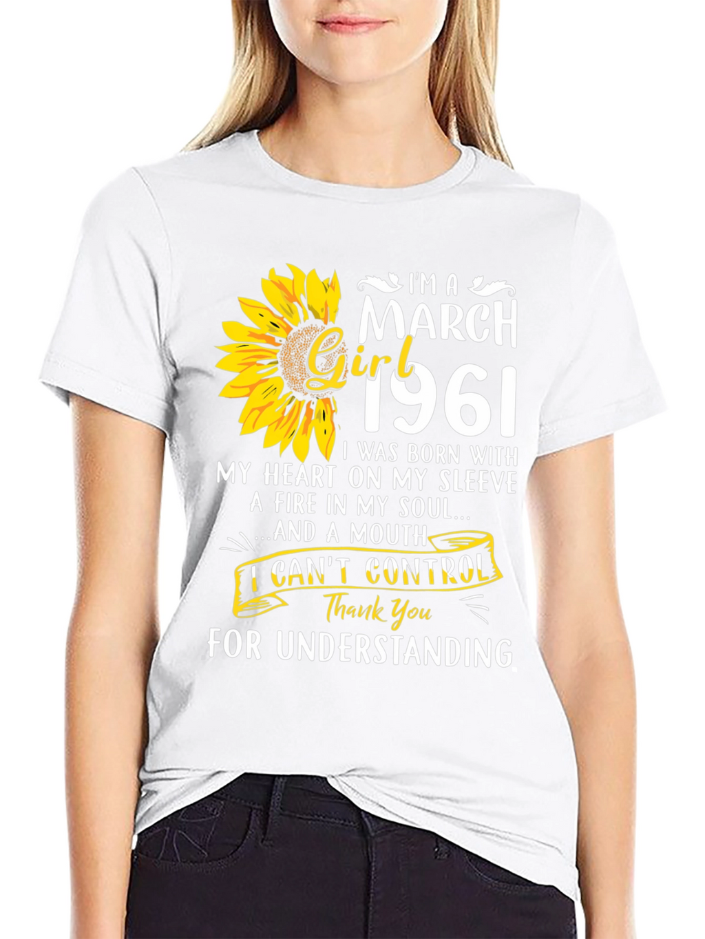 March Girl 1961 T-Shirt Sunflower Birthday Tee