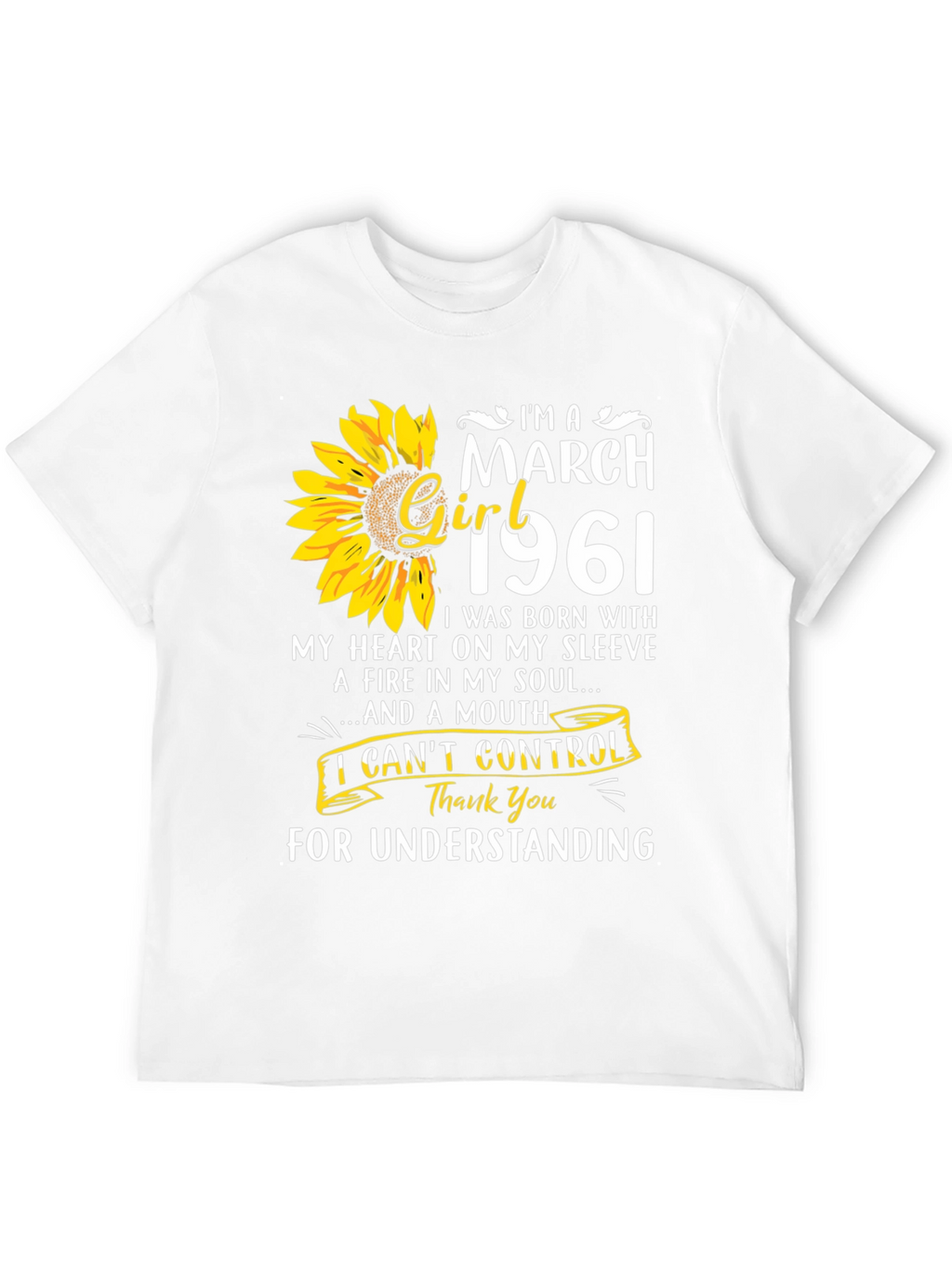 March Girl 1961 T-Shirt Sunflower Birthday Tee