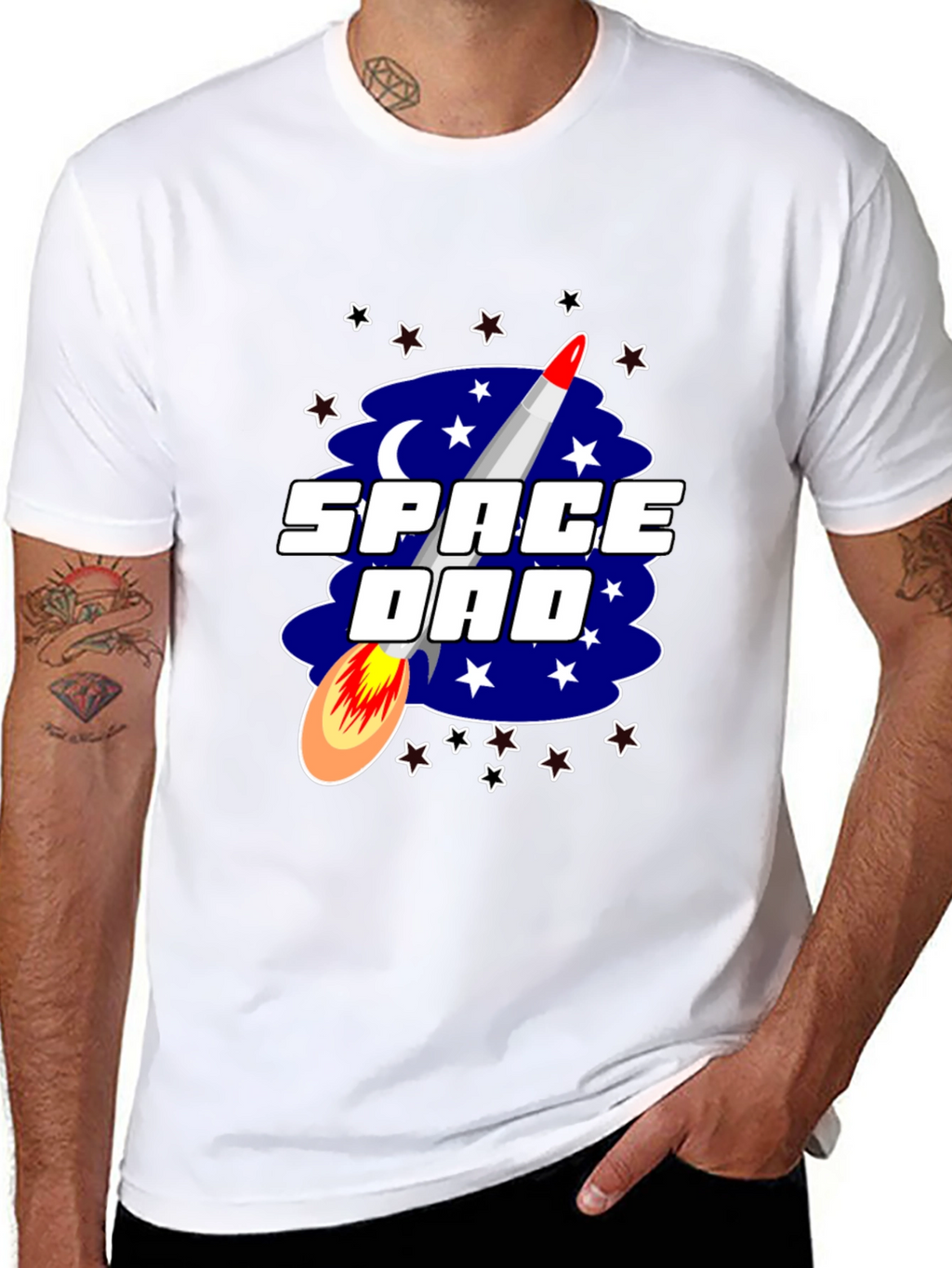 Space Dad T-Shirt Rocket Stars Graphic Tee