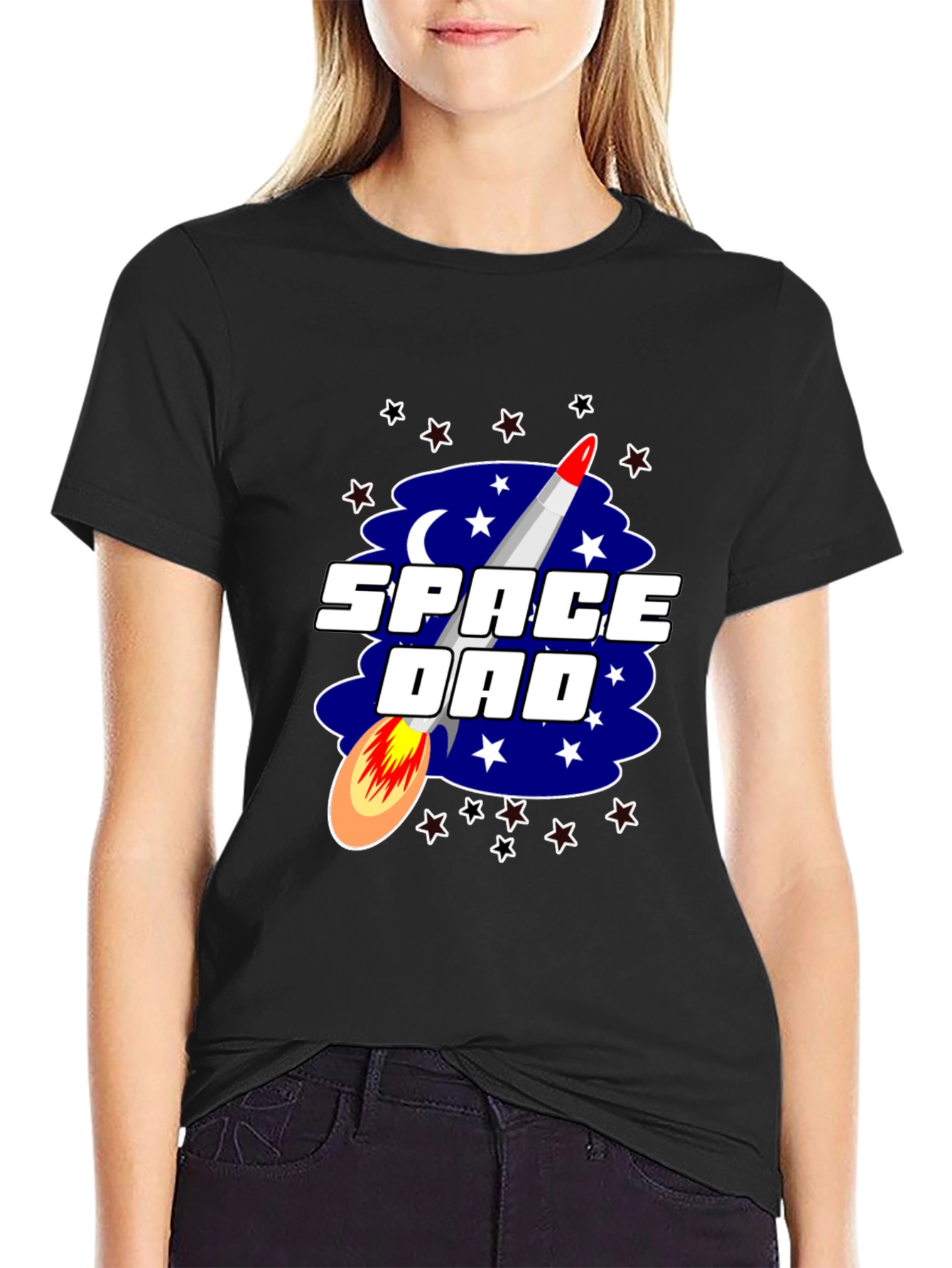 Space Dad T-Shirt Rocket Stars Graphic Tee