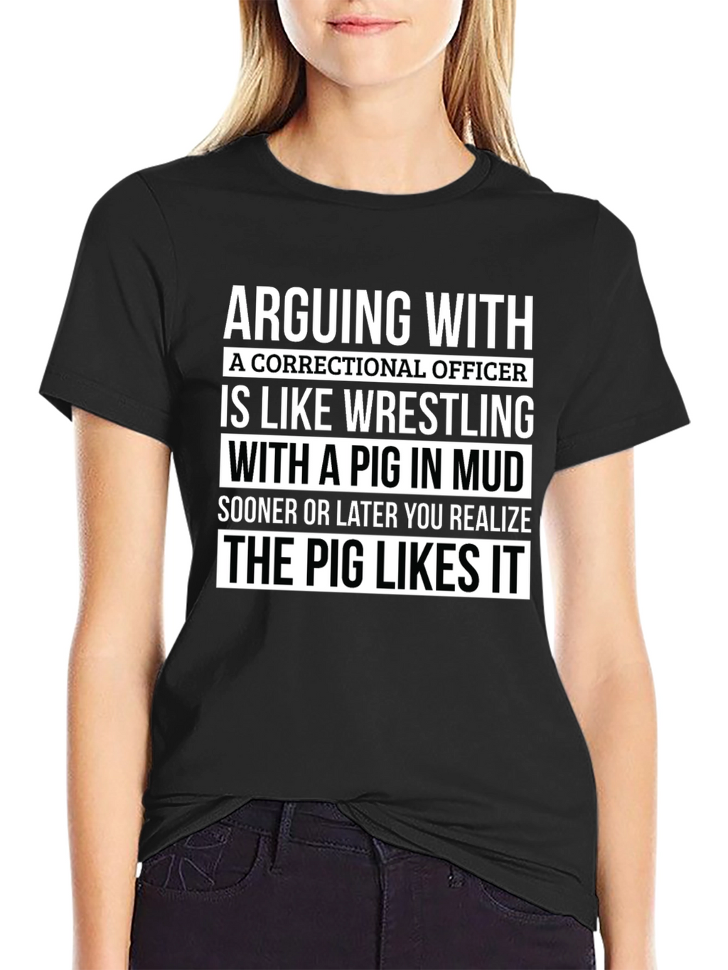 Correctional Officer Pig in Mud T-Shirt