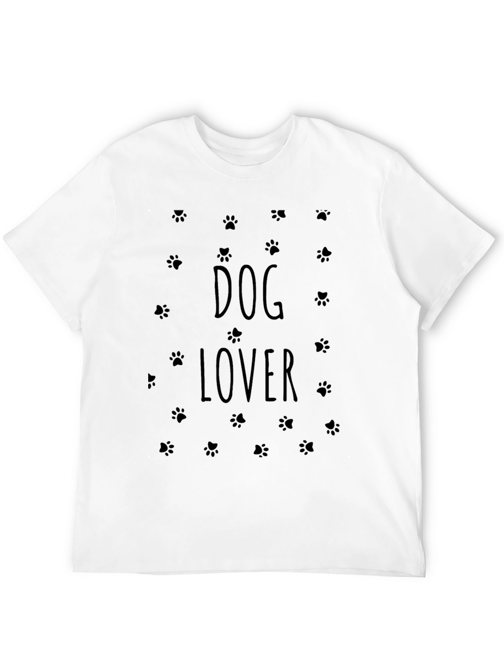 Dog Lover Paw Print T-Shirt - Casual Black Tee