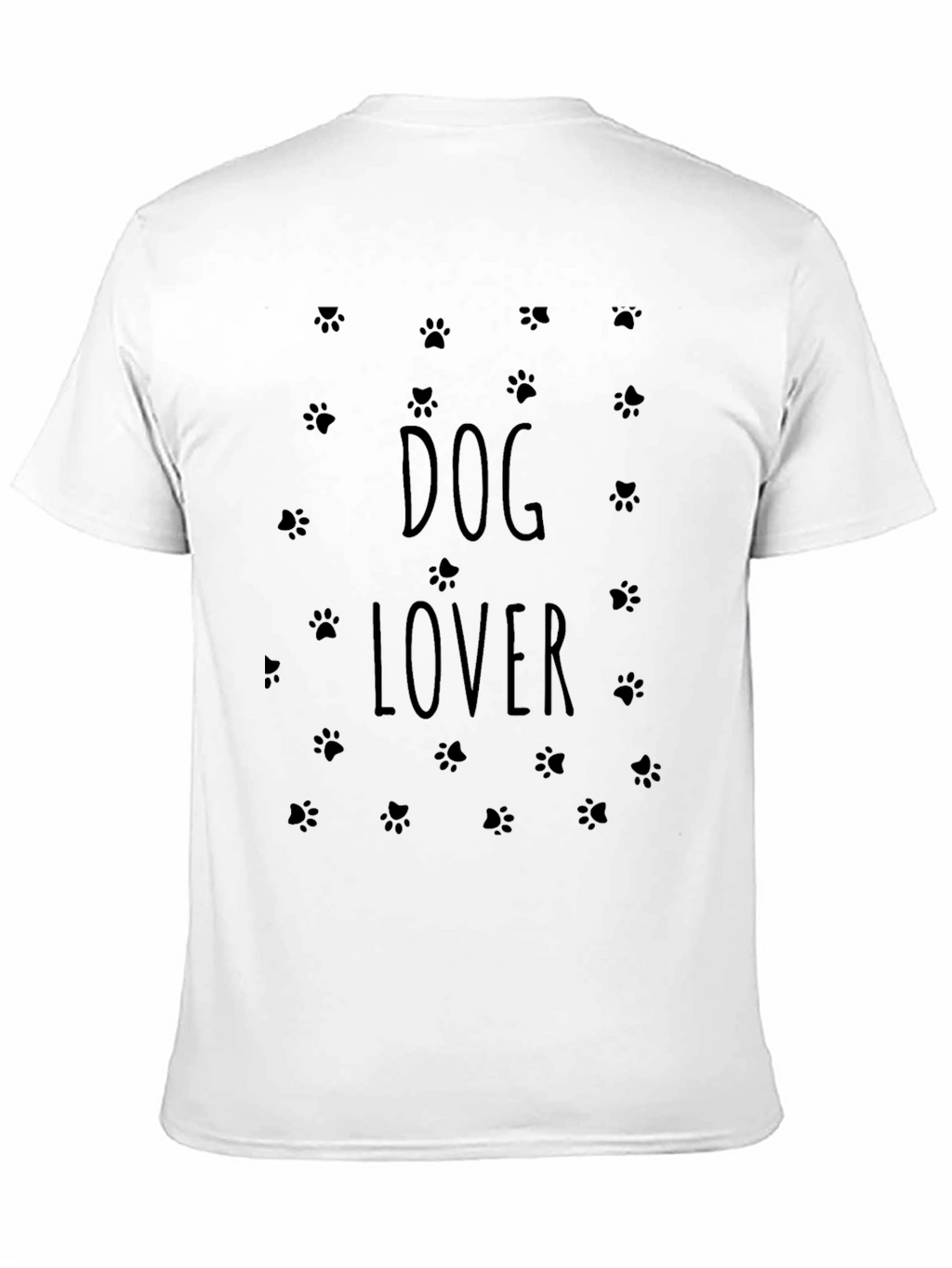 Dog Lover Paw Print T-Shirt - Casual Black Tee