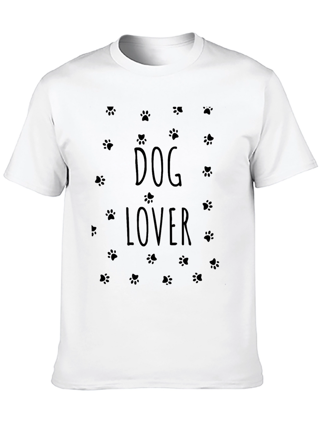 Dog Lover Paw Print T-Shirt - Casual Black Tee