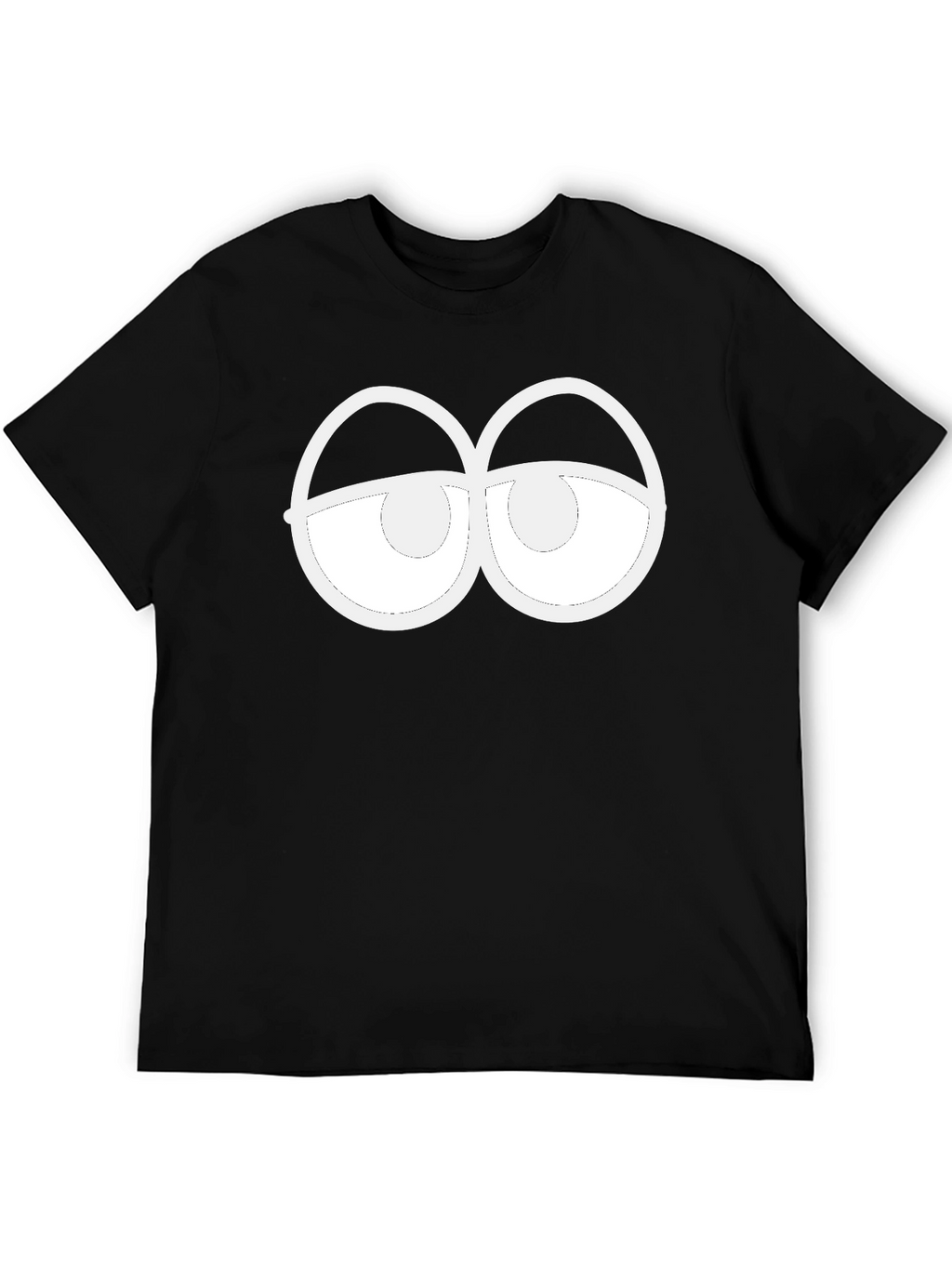 Funny Sleepy Eyes Graphic Black T-Shirt