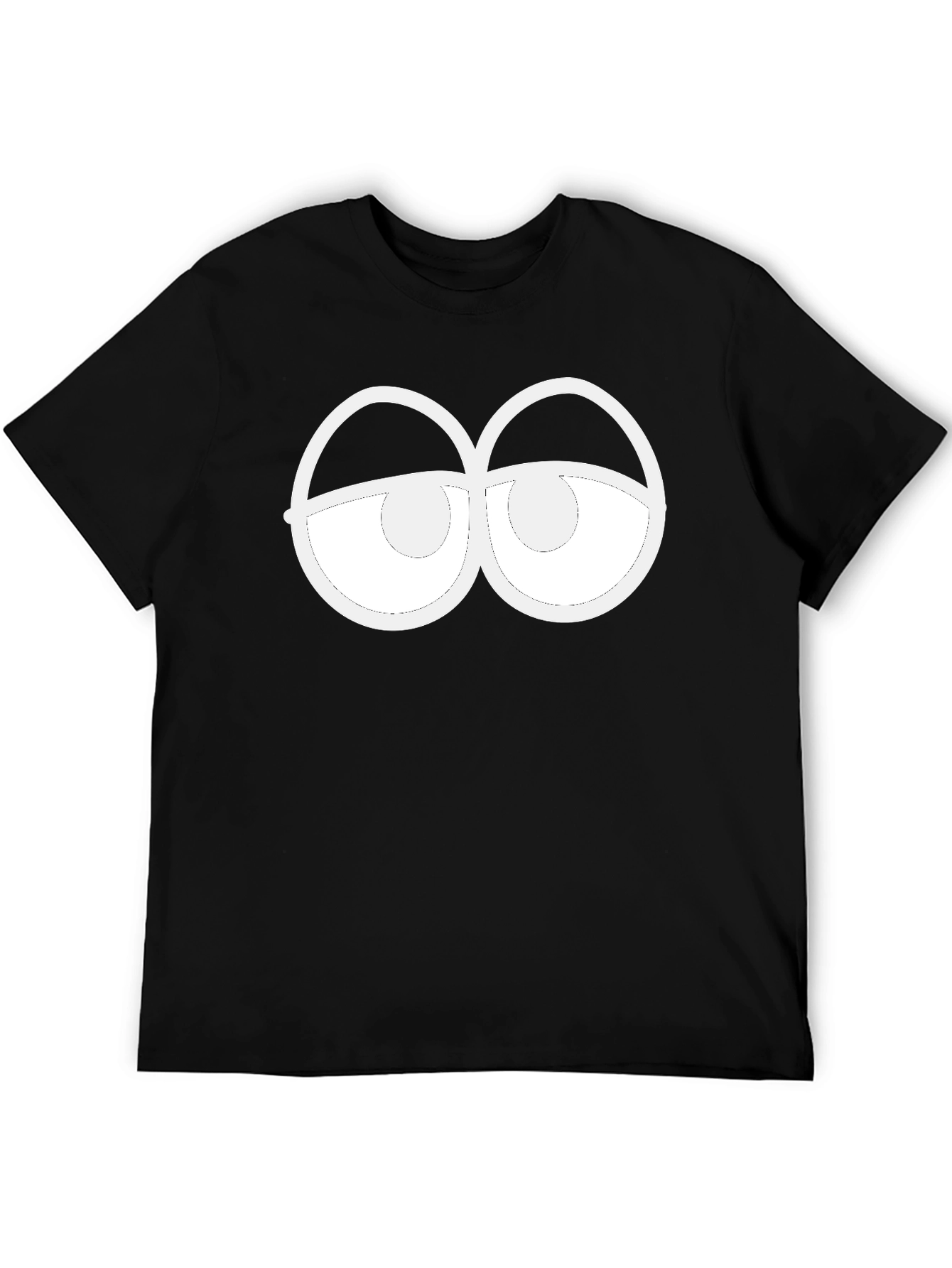 Funny Sleepy Eyes Graphic Black T-Shirt