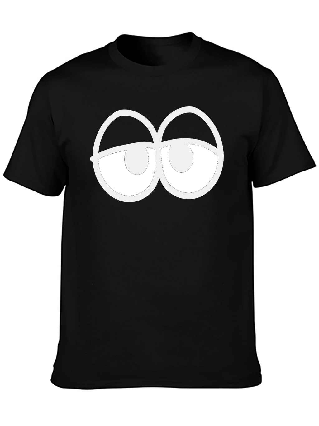 Funny Sleepy Eyes Graphic Black T-Shirt