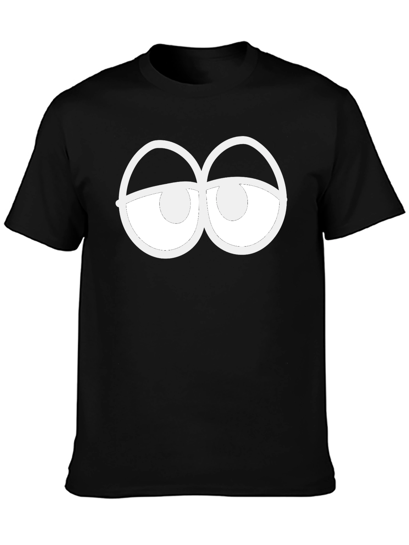Funny Sleepy Eyes Graphic Black T-Shirt