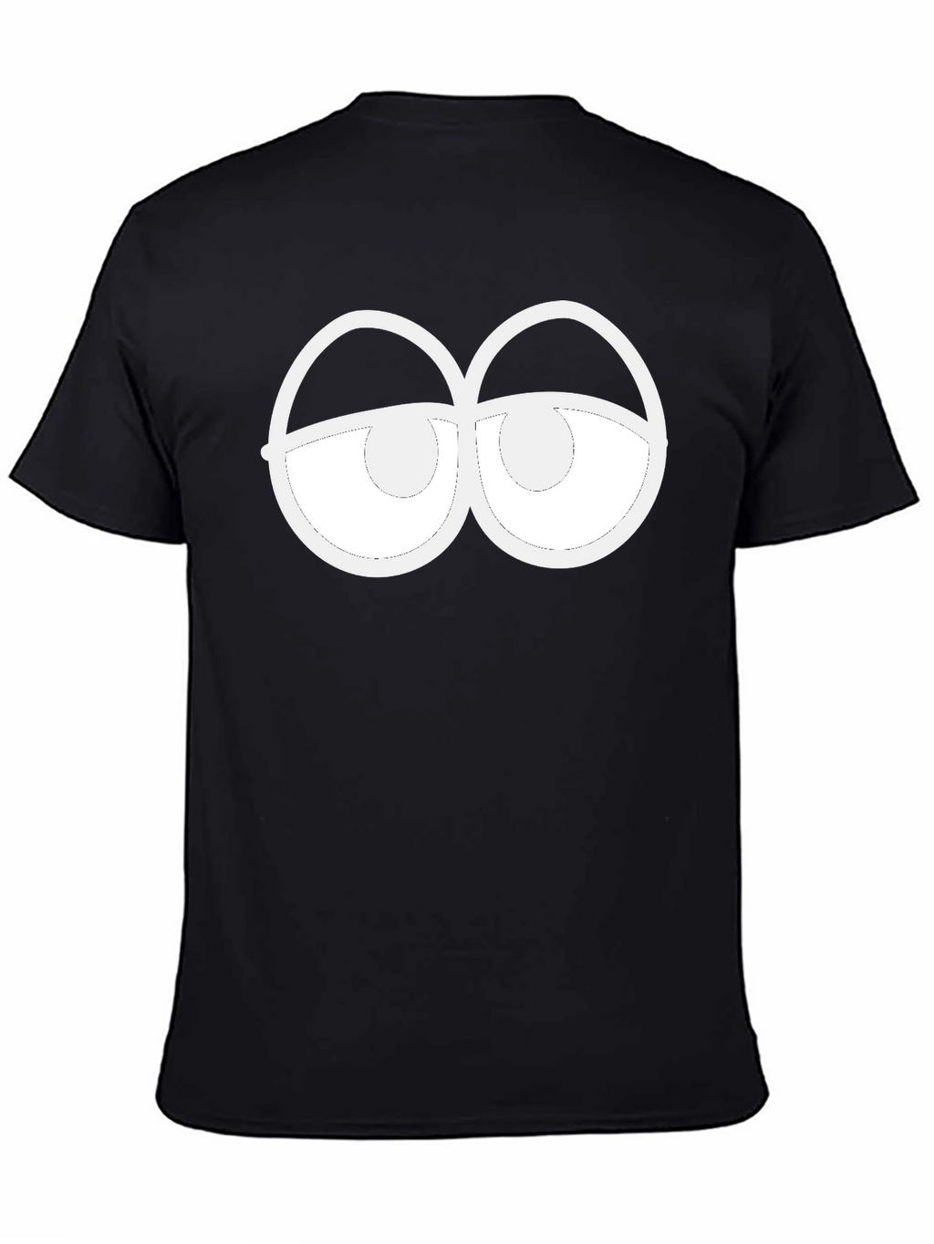 Funny Sleepy Eyes Graphic Black T-Shirt