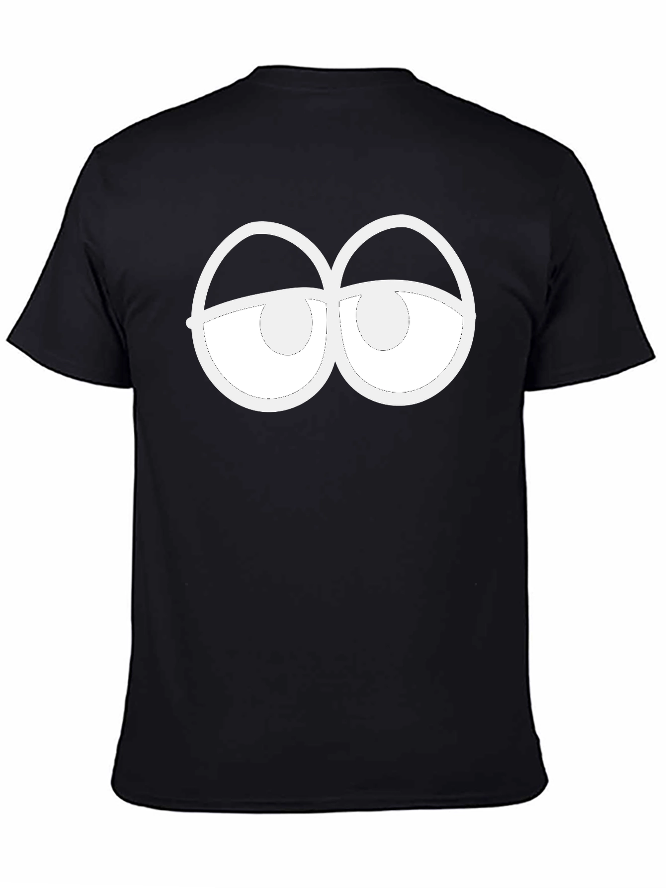 Funny Sleepy Eyes Graphic Black T-Shirt