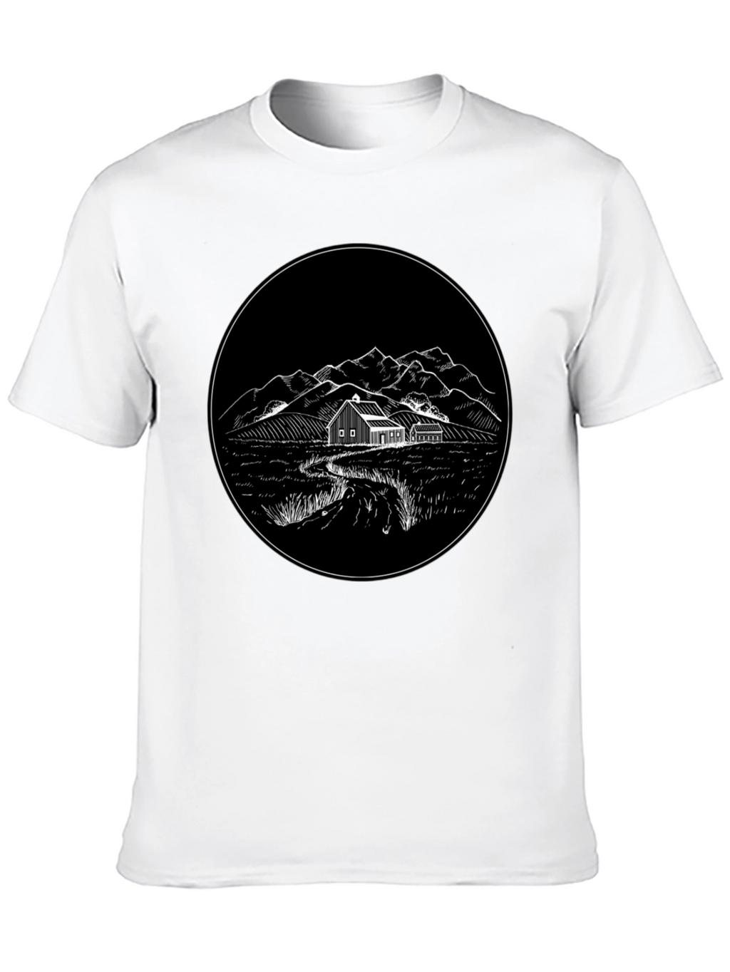 Rustic Homestead Graphic Tee - Classic Black Cotton