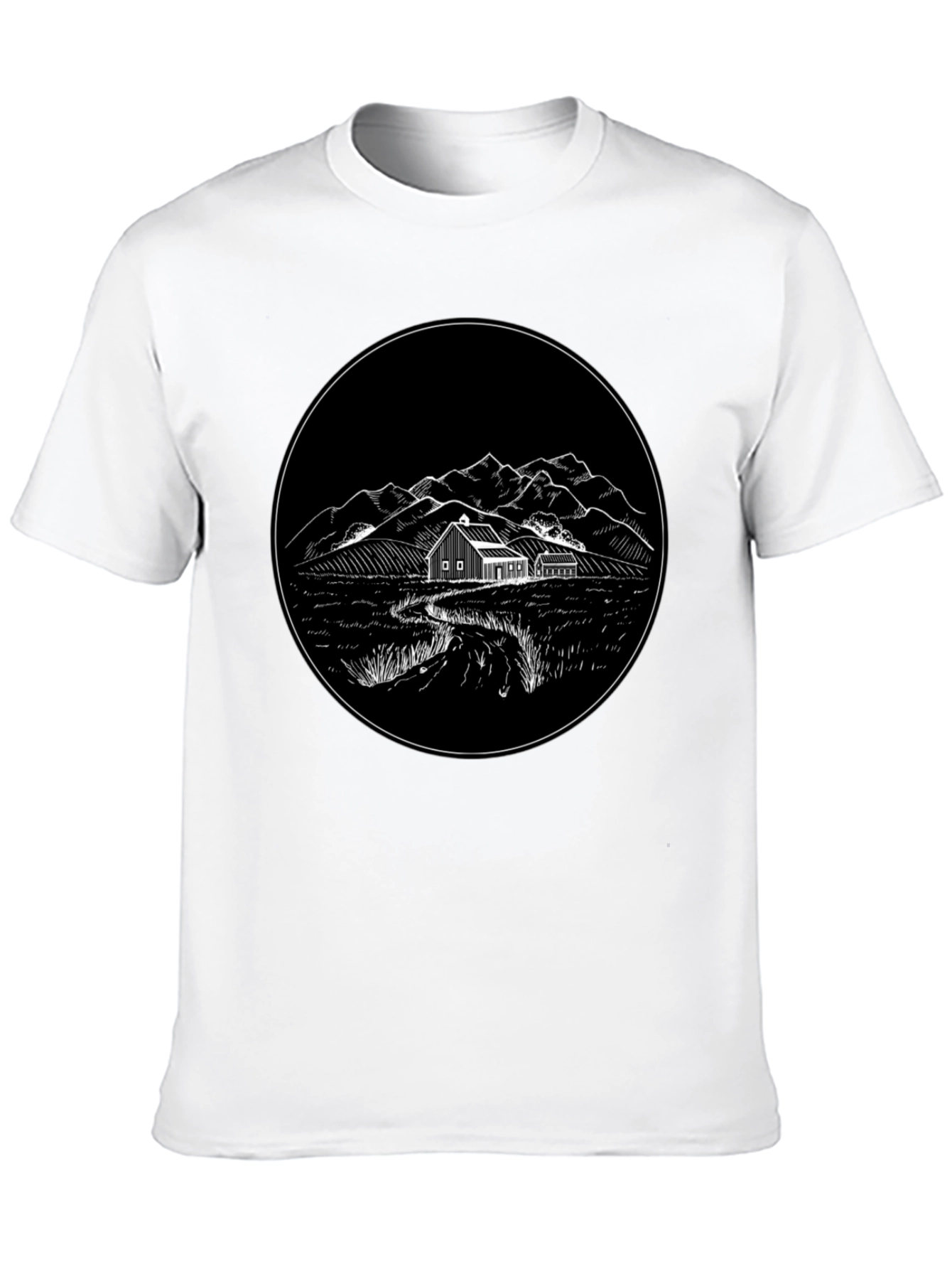 Rustic Homestead Graphic Tee - Classic Black Cotton