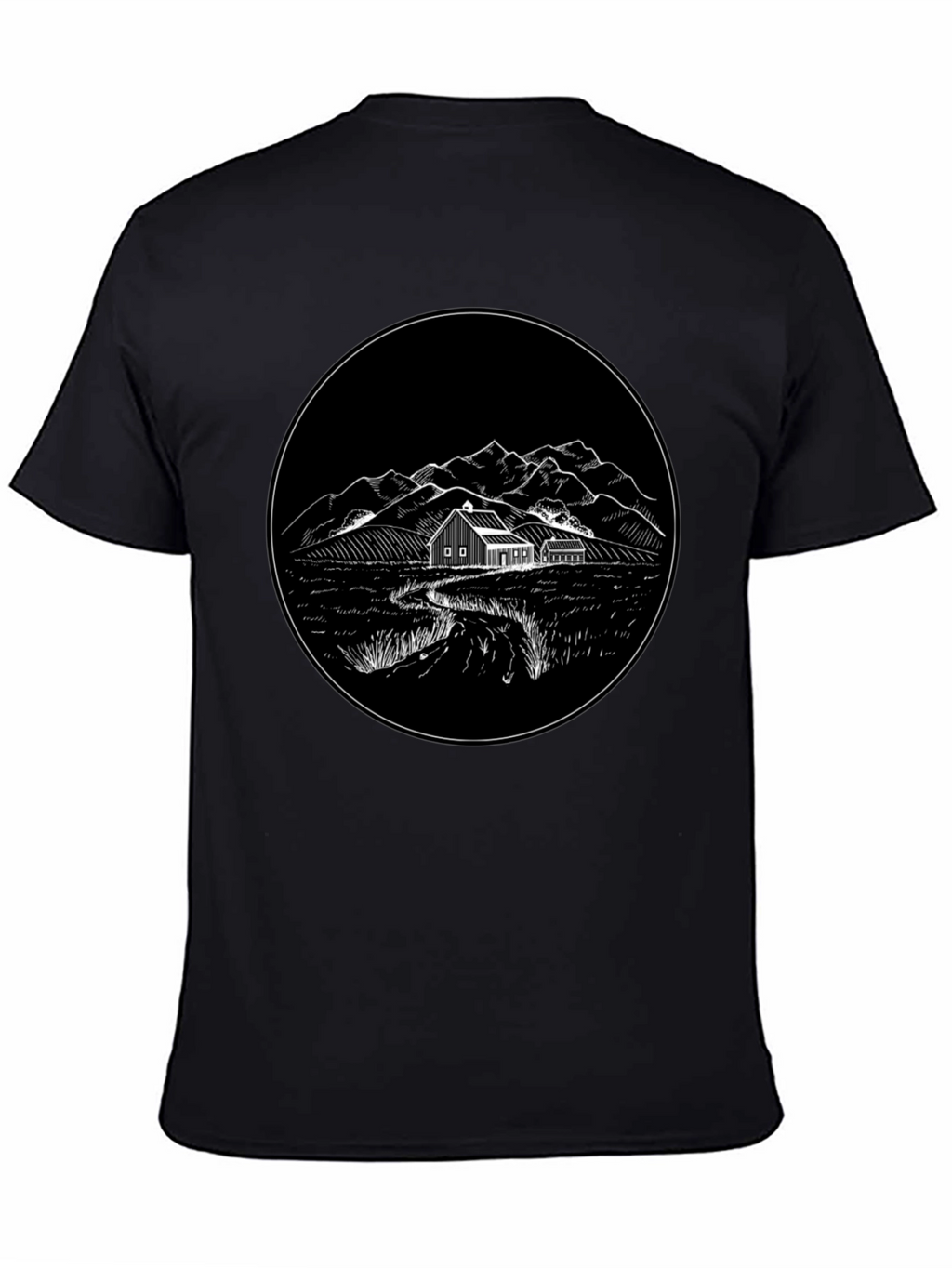 Rustic Homestead Graphic Tee - Classic Black Cotton