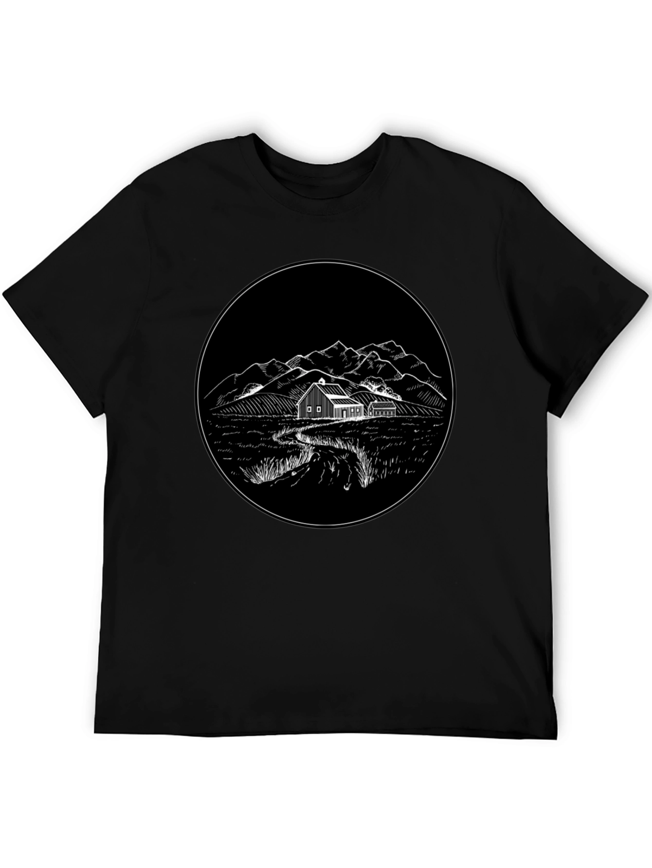 Rustic Homestead Graphic Tee - Classic Black Cotton