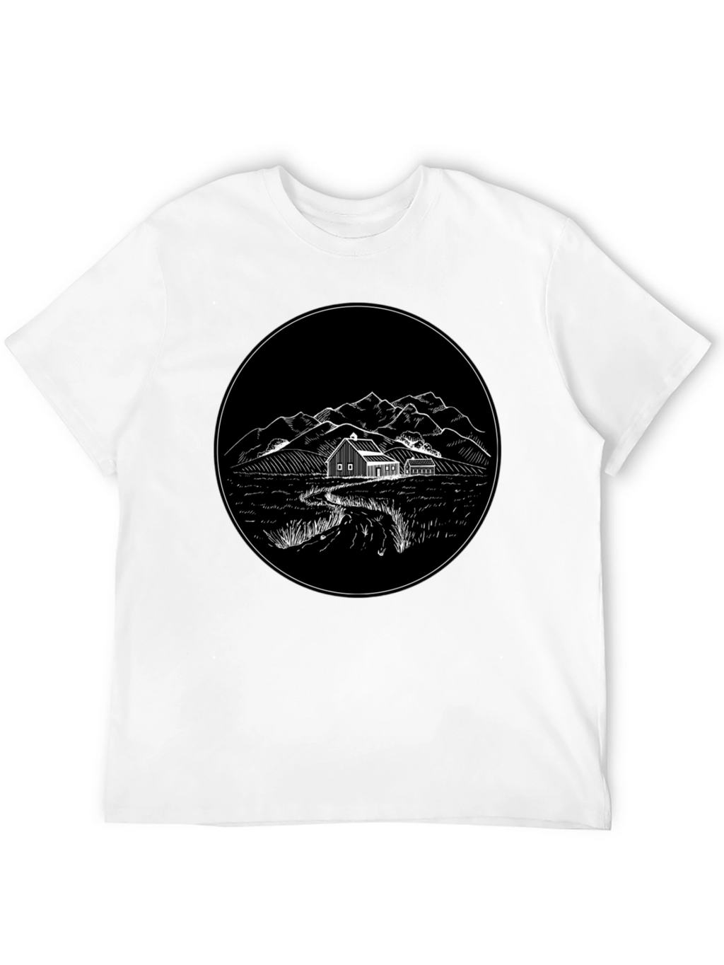 Rustic Homestead Graphic Tee - Classic Black Cotton