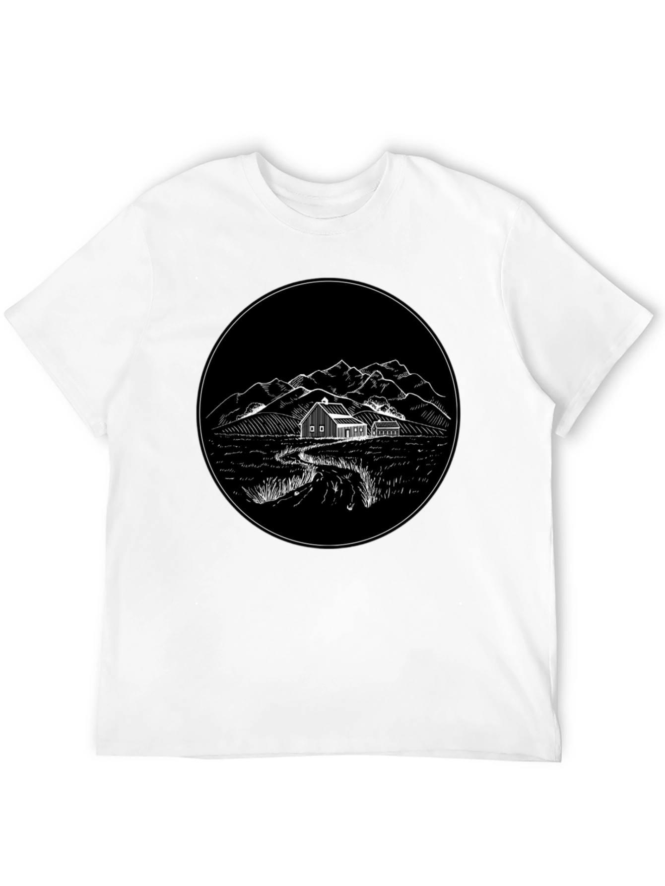 Rustic Homestead Graphic Tee - Classic Black Cotton