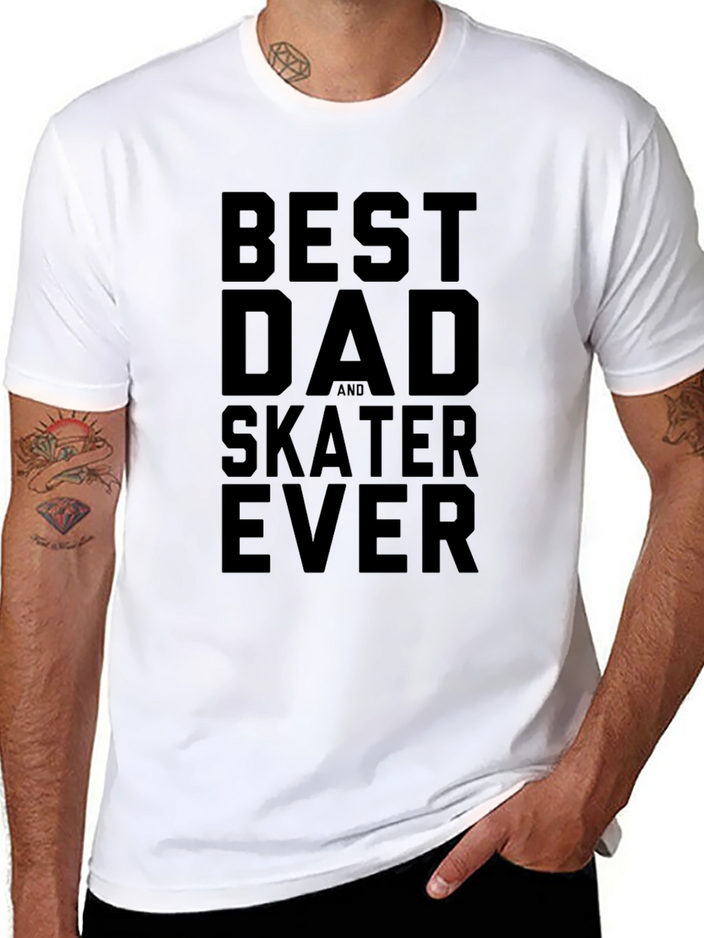 Best Dad and Skater Ever Black Graphic Tee