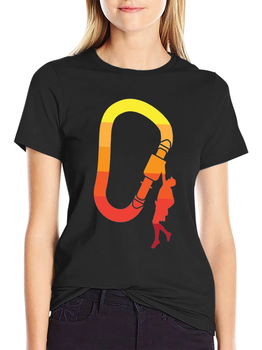 Climbing Carabiner Sunset Graphic Tee
