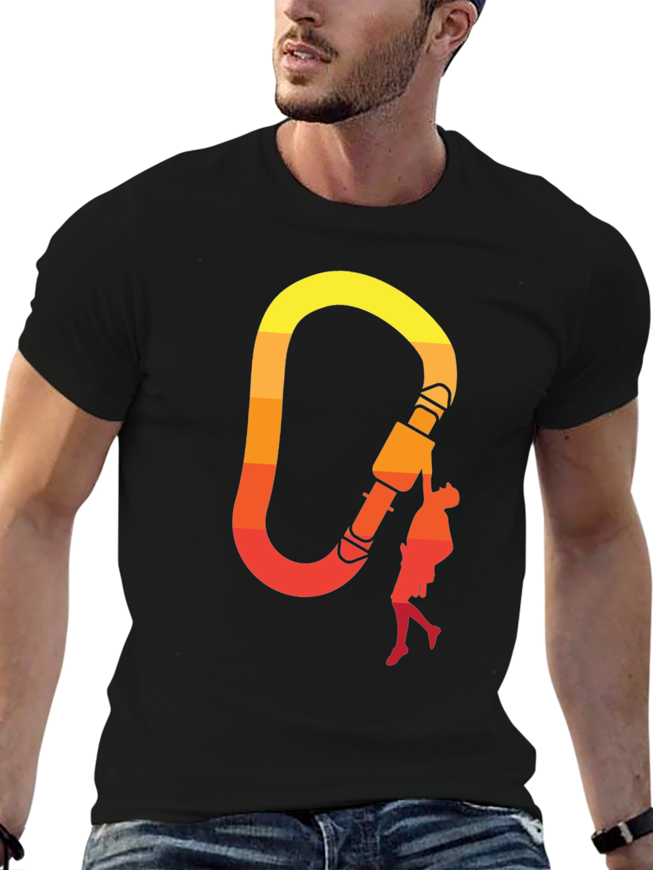 Climbing Carabiner Sunset Graphic Tee