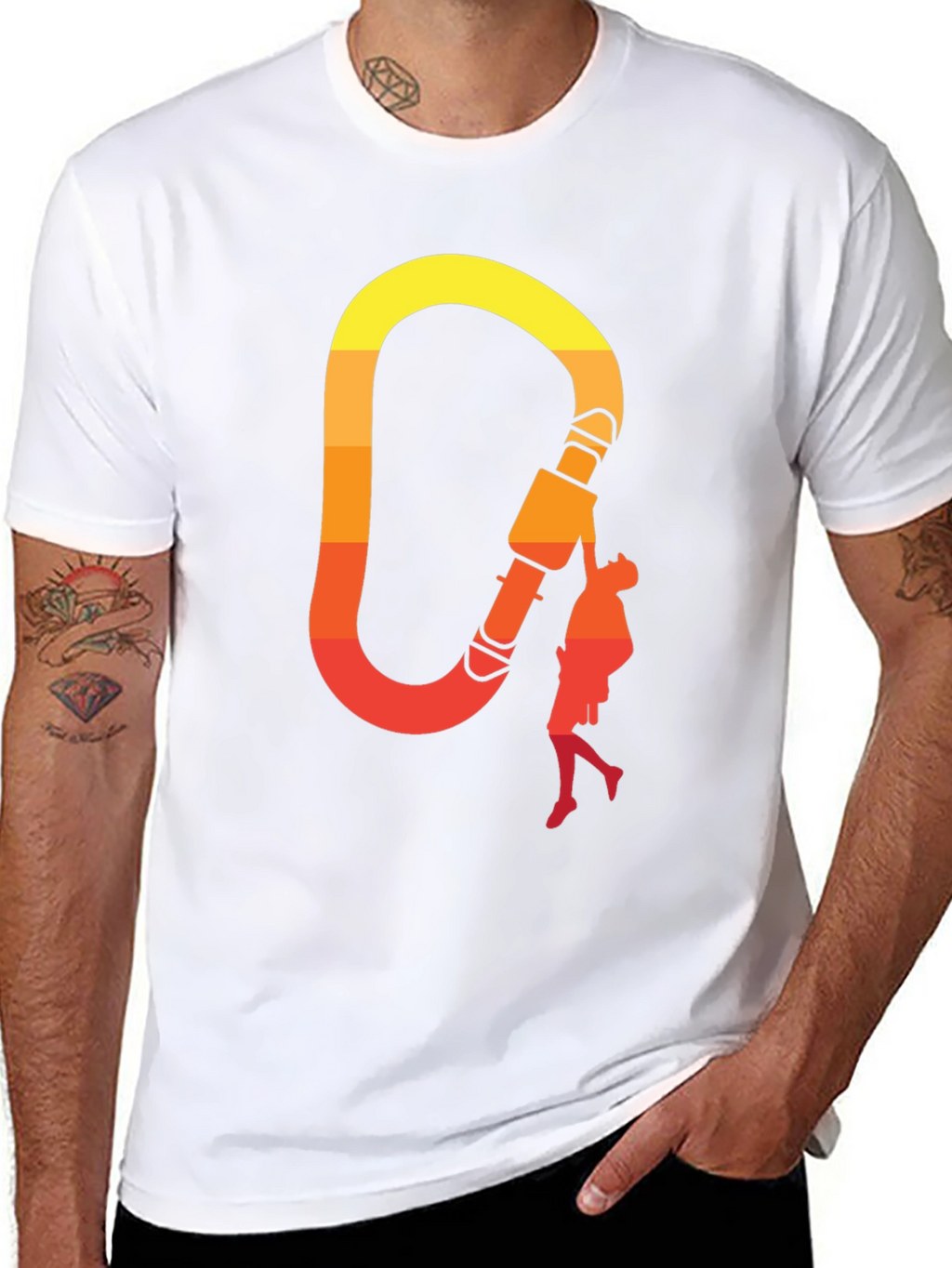 Climbing Carabiner Sunset Graphic Tee