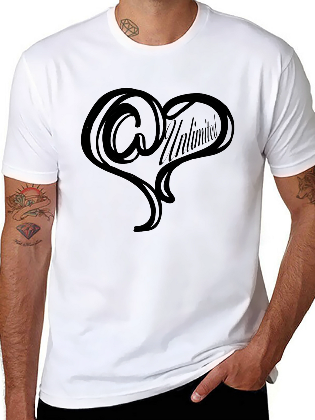 Unlimited Heart Tee - Stylish Mens Black T-Shirt