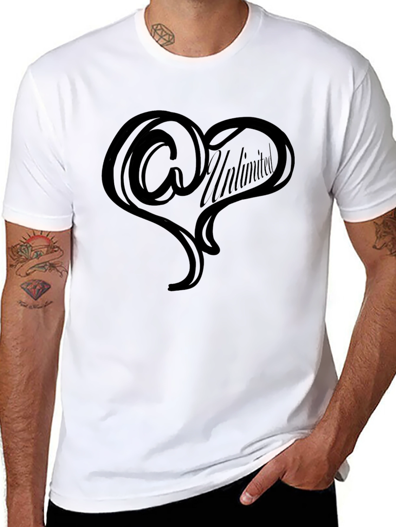 Unlimited Heart Tee - Stylish Mens Black T-Shirt