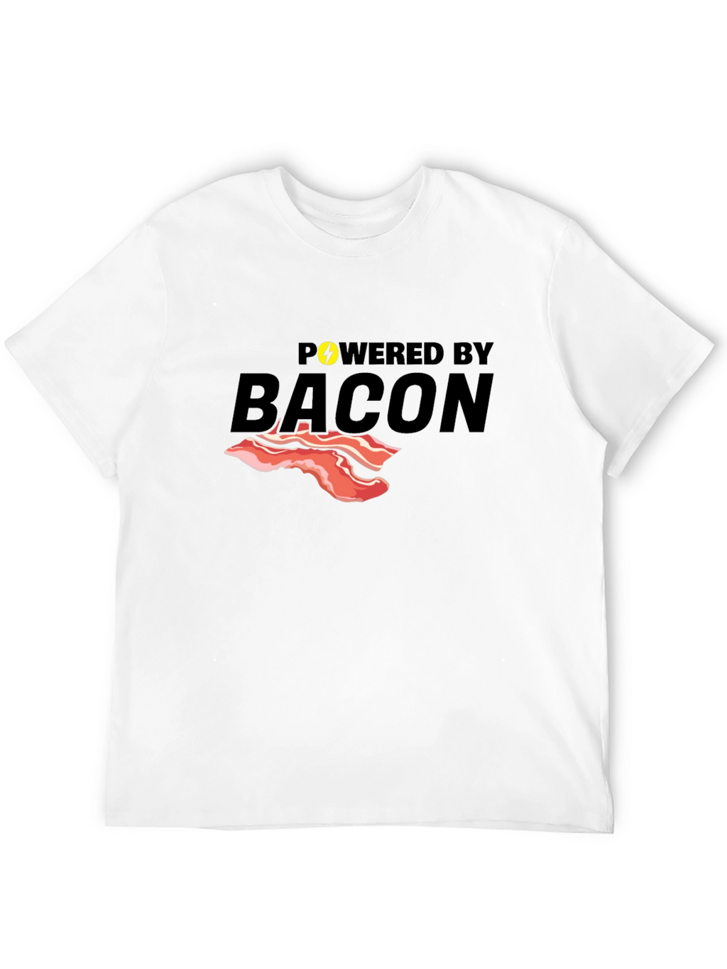 Powered By Bacon T-Shirt Funny Foodie Tee