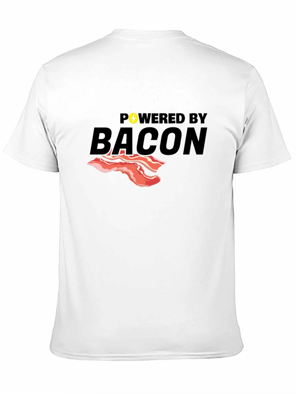 Powered By Bacon T-Shirt Funny Foodie Tee