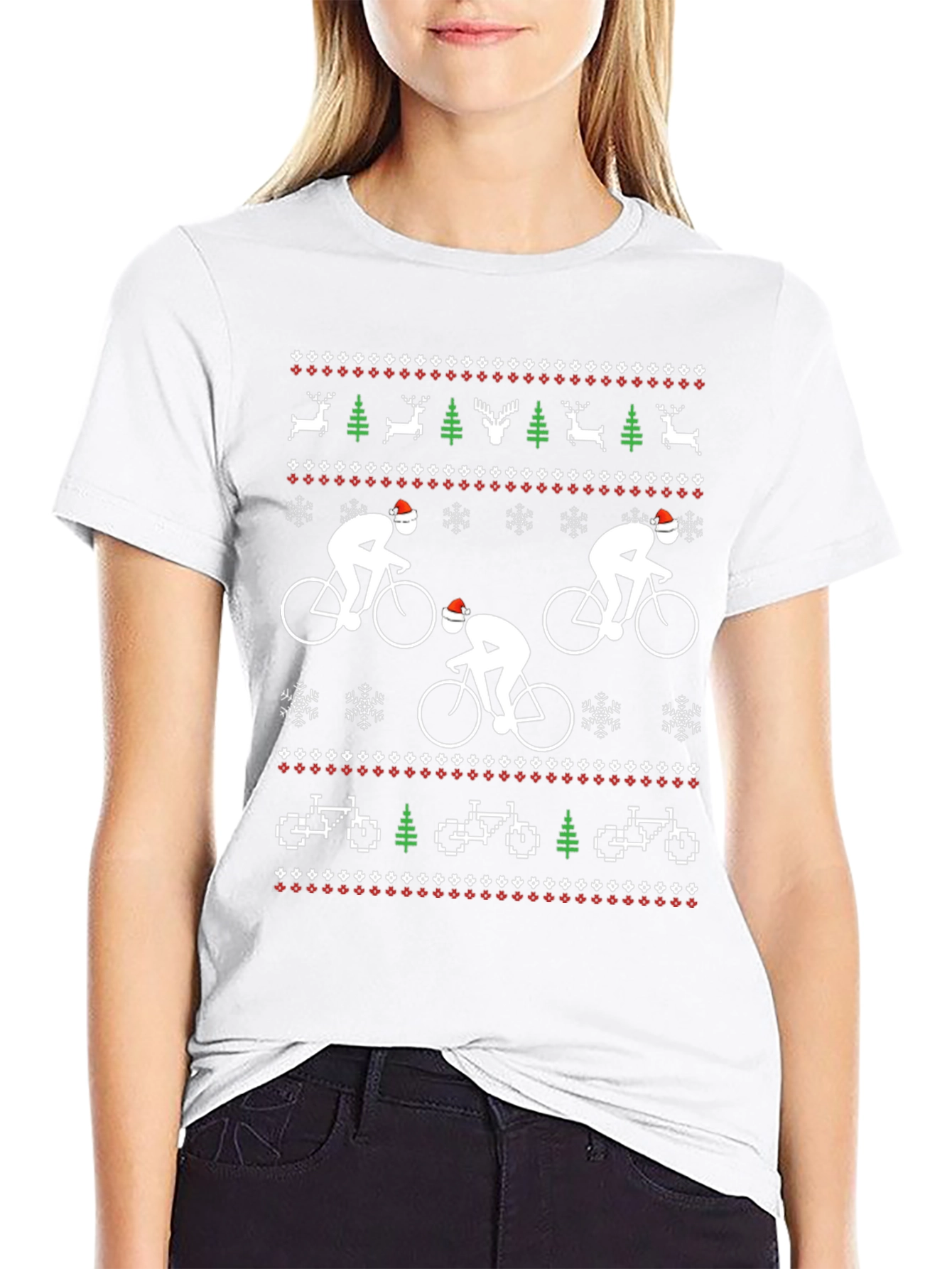 Festive Cyclist Christmas T-Shirt