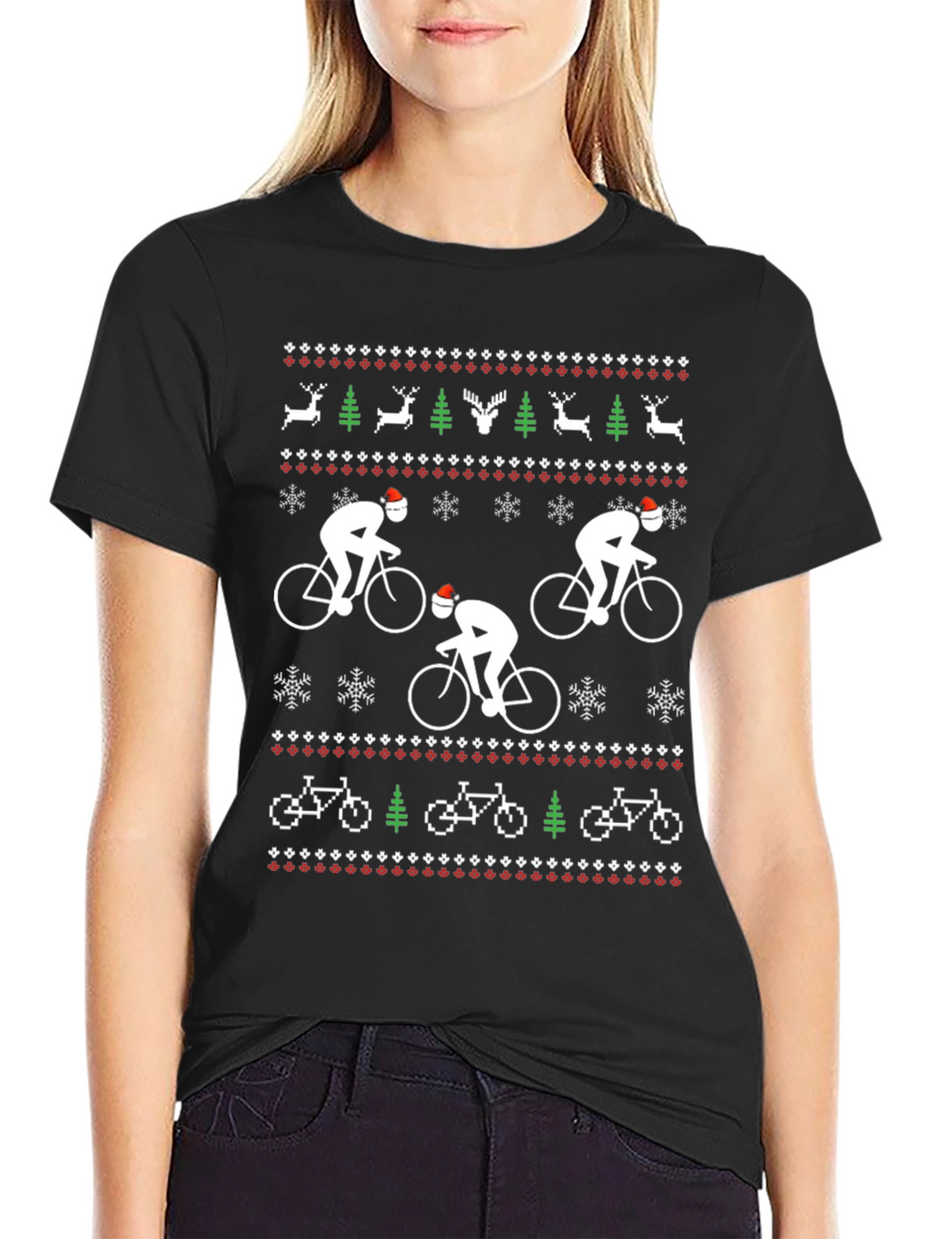 Festive Cyclist Christmas T-Shirt