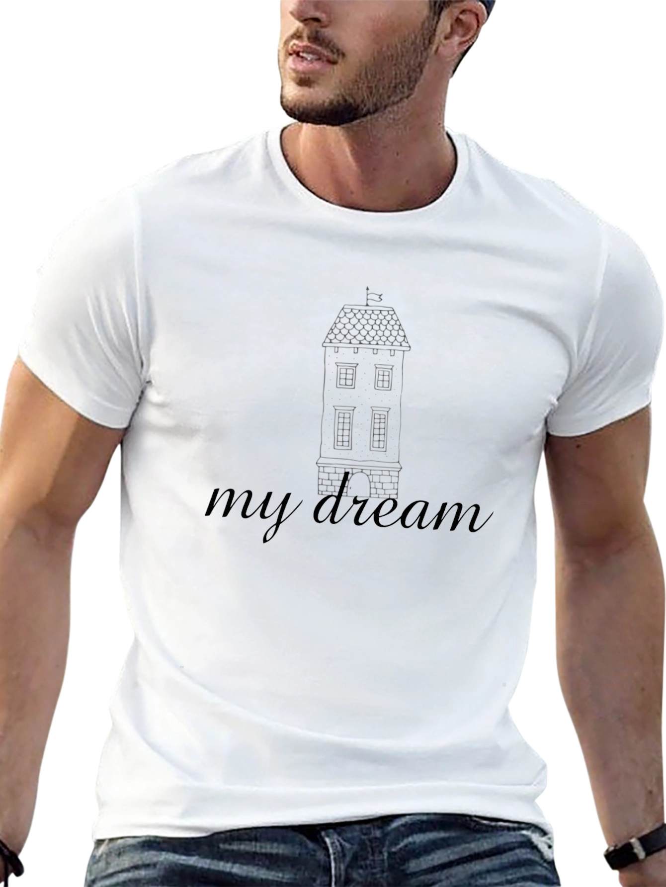 My Dream House Graphic Tee - Black Casual T-Shirt