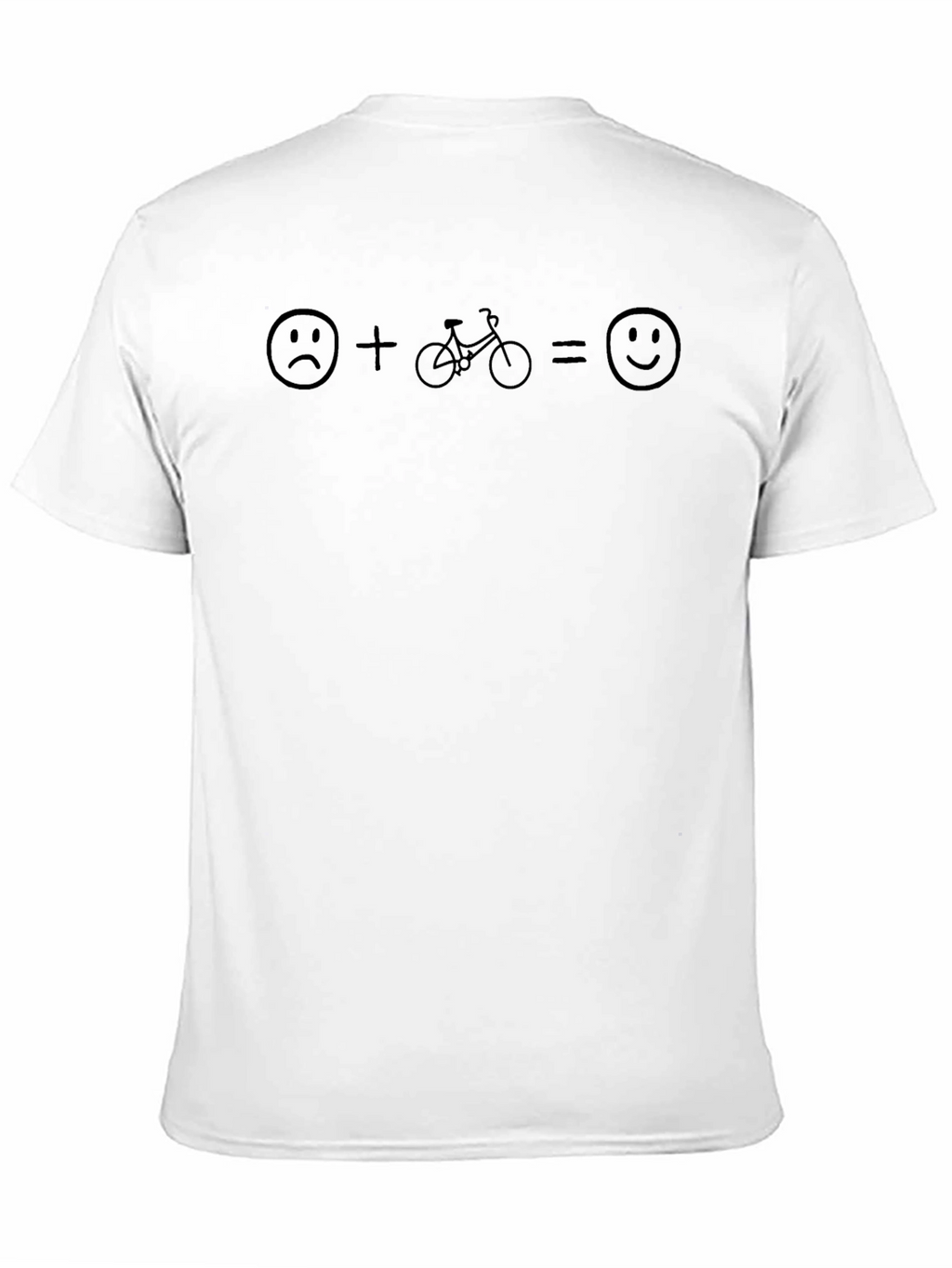 Sad Plus Bike Equals Happy Black T-Shirt