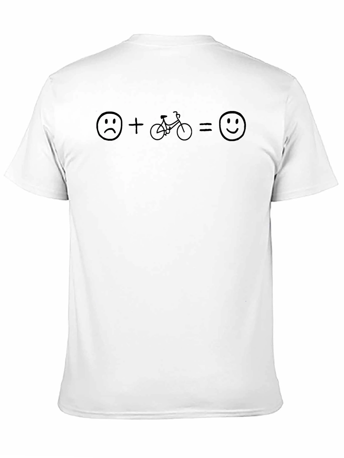 Sad Plus Bike Equals Happy Black T-Shirt
