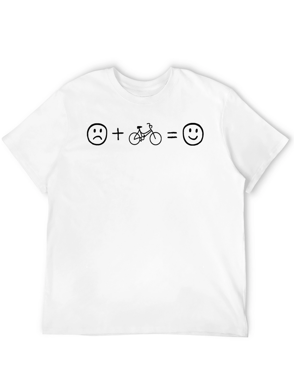 Sad Plus Bike Equals Happy Black T-Shirt