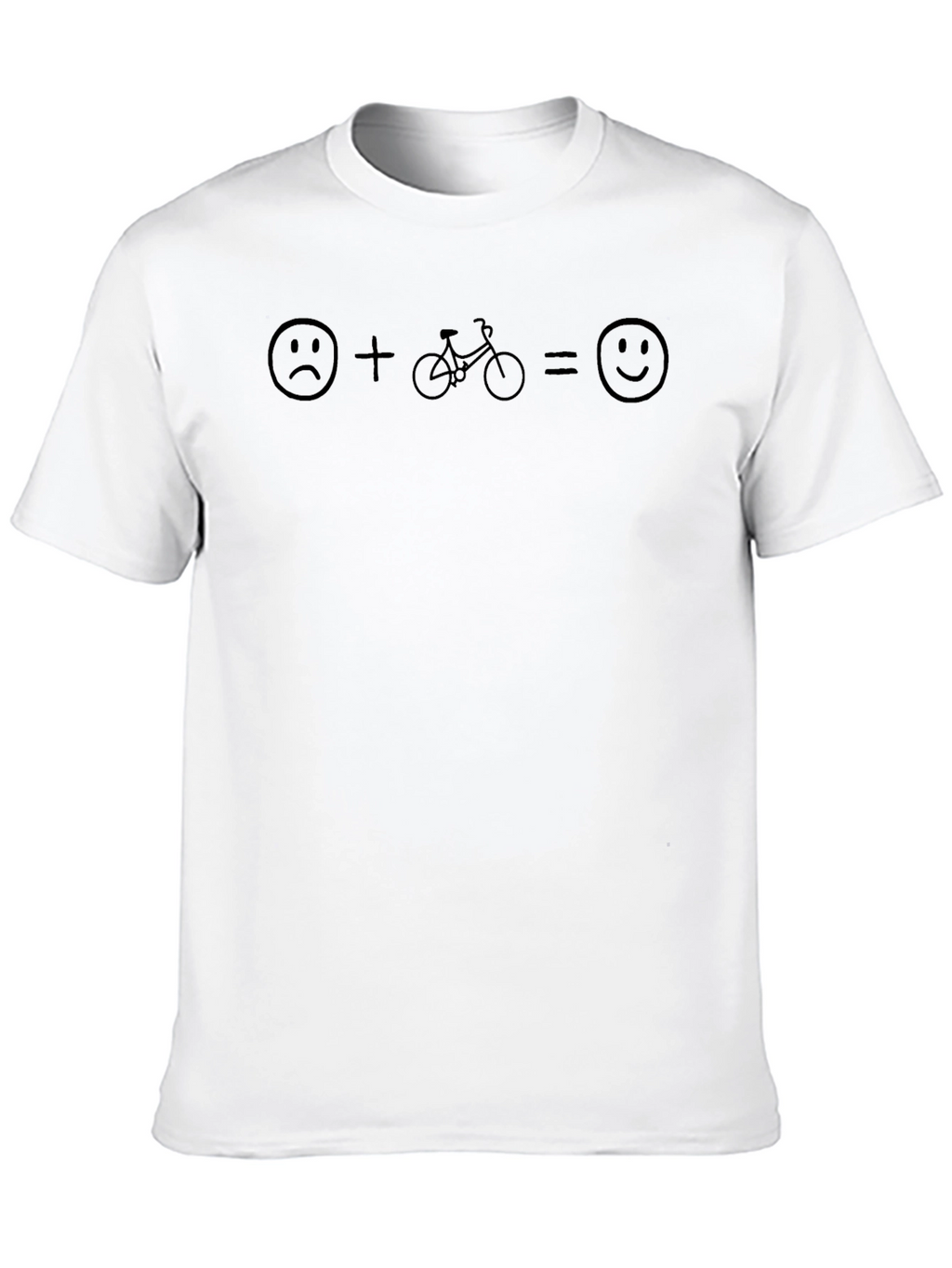 Sad Plus Bike Equals Happy Black T-Shirt