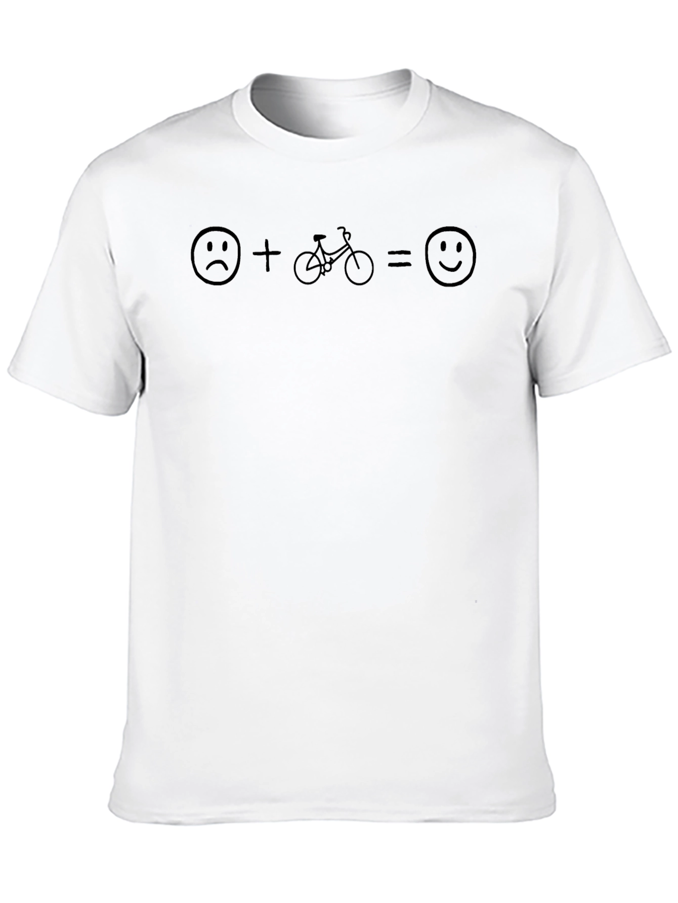 Sad Plus Bike Equals Happy Black T-Shirt