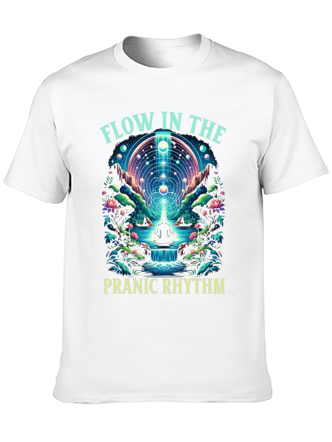 Pranic Rhythm Flow Graphic T-Shirt - Black