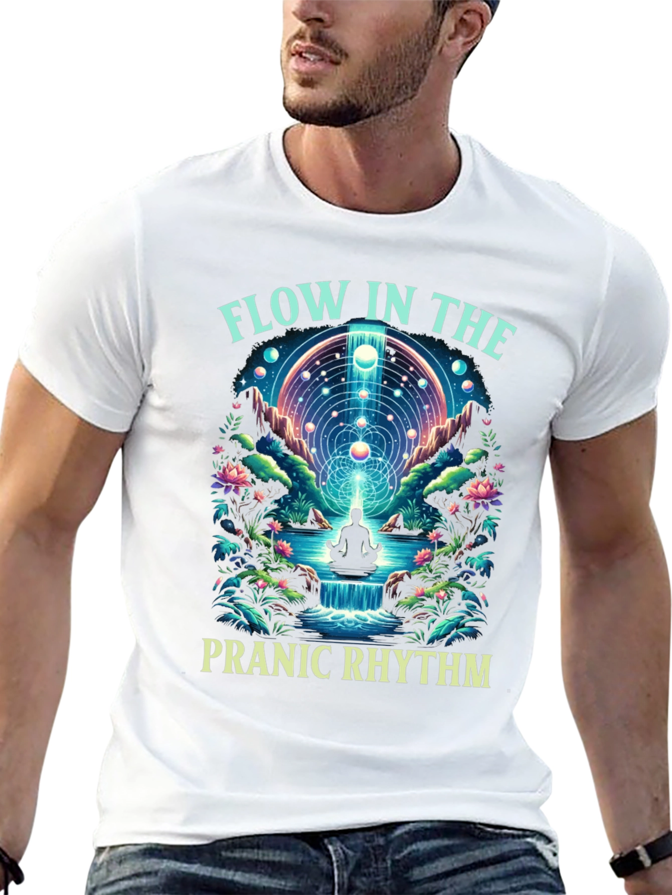Pranic Rhythm Flow Graphic T-Shirt - Black