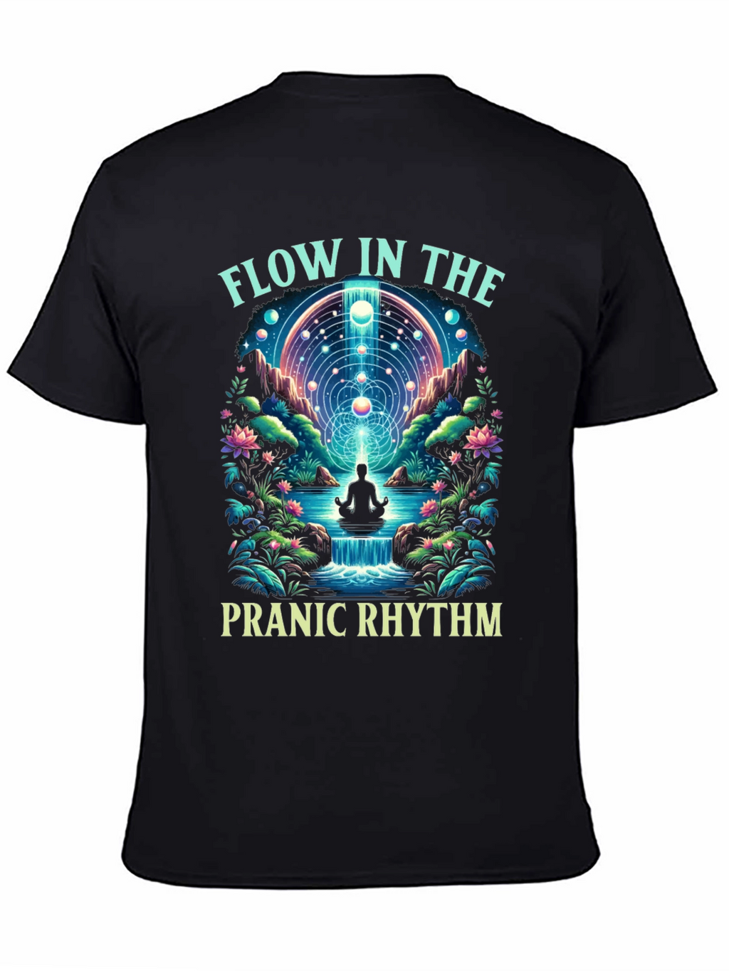 Pranic Rhythm Flow Graphic T-Shirt - Black